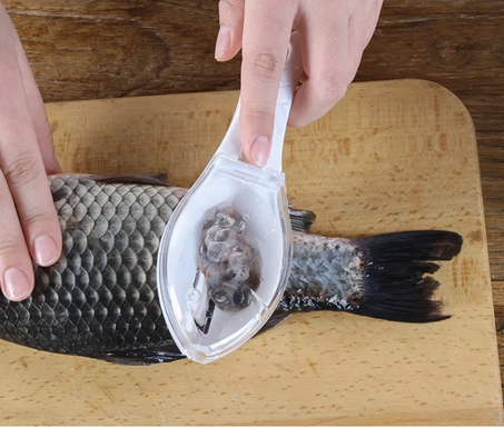 Fish Scale Remover and Skin Peeling Tool with Debris Collector