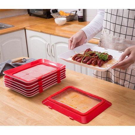 Creative Fresh Food Storage Container, Reusable Meal Prep Tray, Food Preservation for Refrigerator