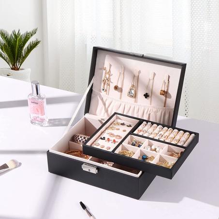 Boîte à bijoux avec 2 compartiments