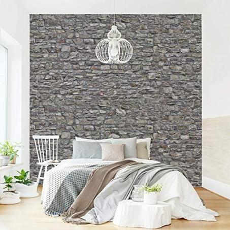 Papier peint en pierre naturelle Vieux mur de pierre 240 x 240 cm
