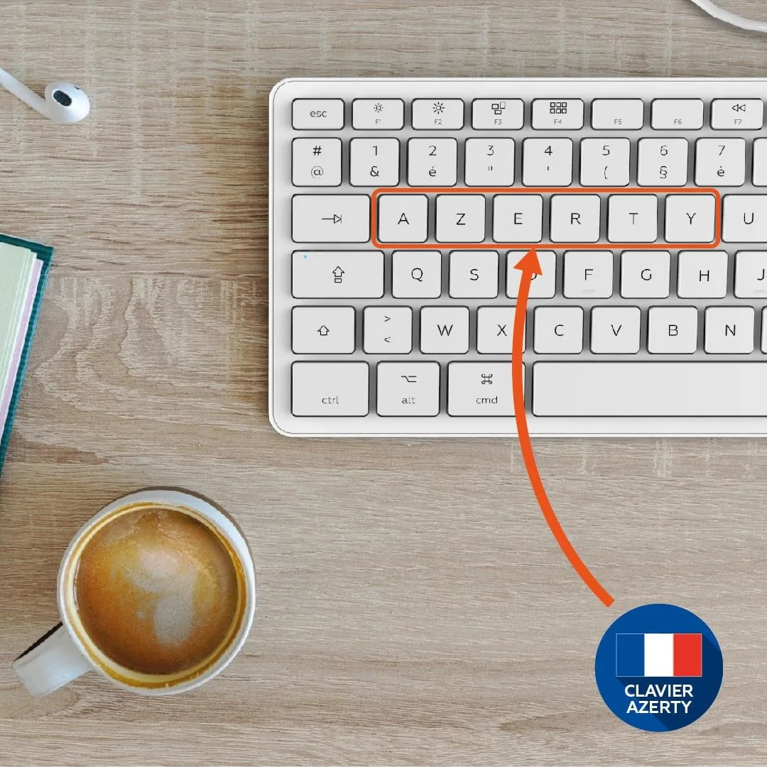 Mobility Lab USB Clavier français AZERTY filaire pour Mac – blanc et argenté