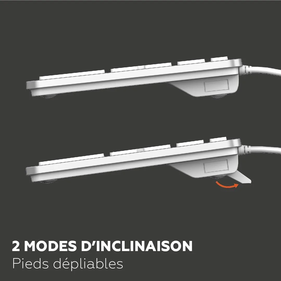 Mobility Lab USB Clavier français AZERTY filaire pour Mac – blanc et argenté