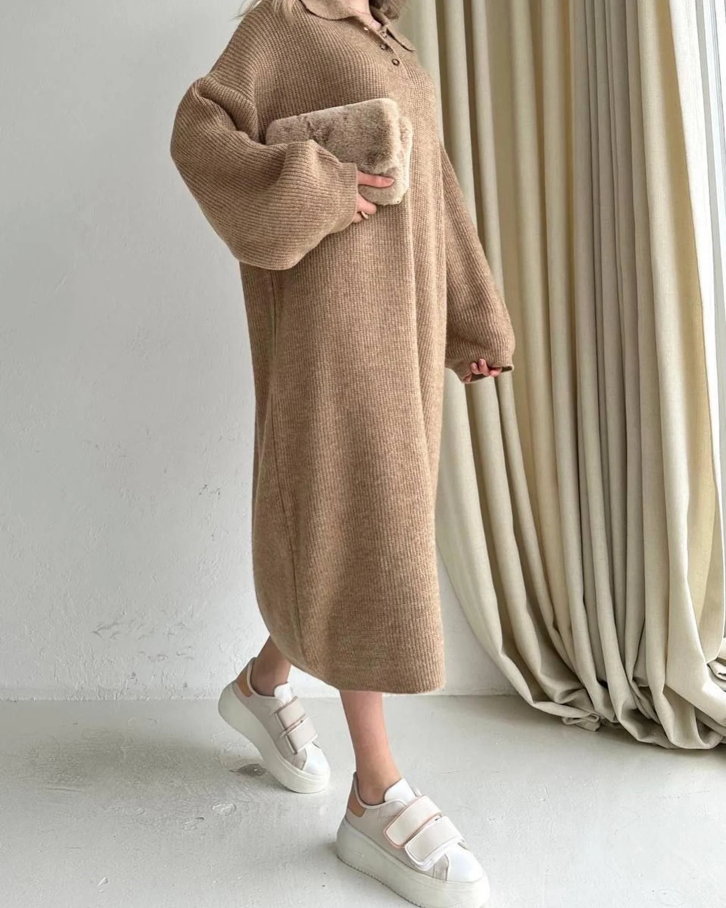 a robe tricotée longue : Confort et Style