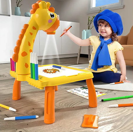 Kids Projector Painting Desk (Yellow)