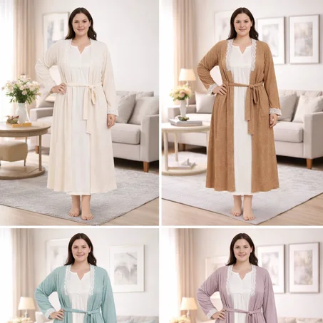 🌸 Completo Donna 2 Pezzi Homewear Elegance – Cardigan, Pigiama