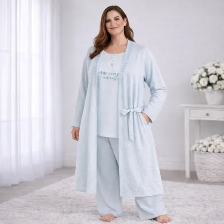 Completo Donna 3 Pezzi Homewear Chic – Cardigan Lungo, Maglia e Pantalone