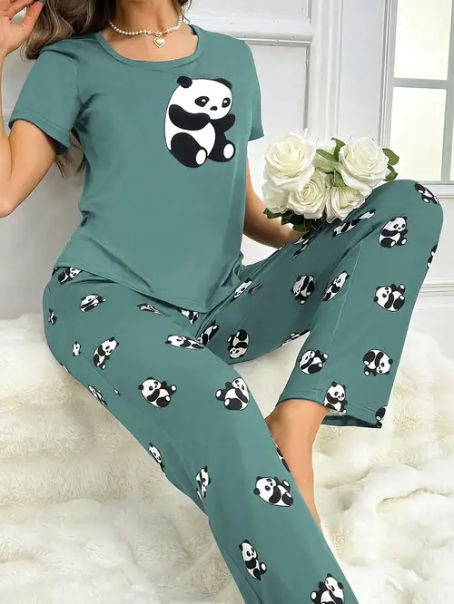 Pyjama Pigiama Con Panda Pigiami Panda Pigiama Donna Stampa Panda