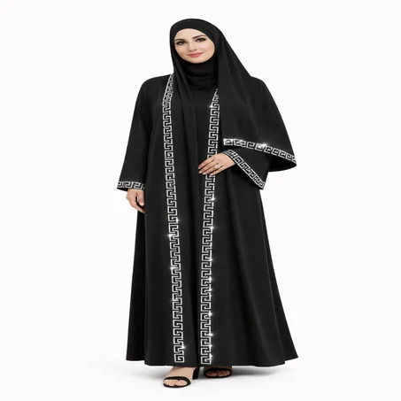 Abaya Donna di Lusso con Decorazioni in Strass – Collezione Elegante