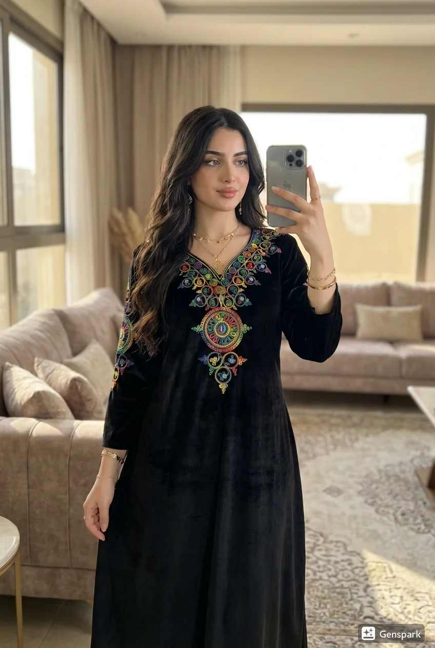 قندورة قطيفة للمناسبات والاعياد