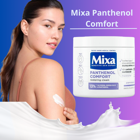 Mixa Panthenol Comfort كريم مريح مجدد للبشرة الحساسة والجافة جدًا