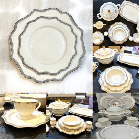 طقم سفرة خامة بورسلين پيور + 3 هدايا مجانيه هذا العرض لمدة اسبوع فقط