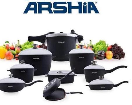 💥 بسعر خاص لفتره محدوده 💥 طقم حلل جرانيت أرشيا 18 قطعة البراند الألمانى بضمان سنتين