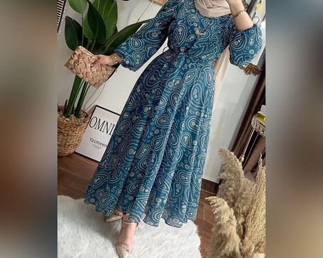 🐝دريس مشجر نجف مطبوع بحزام 🌺