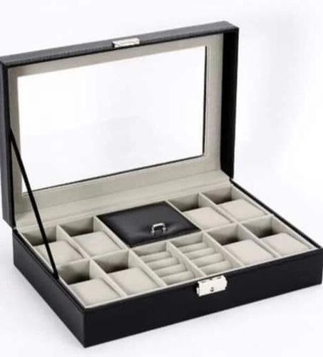 علبه لحفظ الساعات والإكسسوارات  الخامه جلد