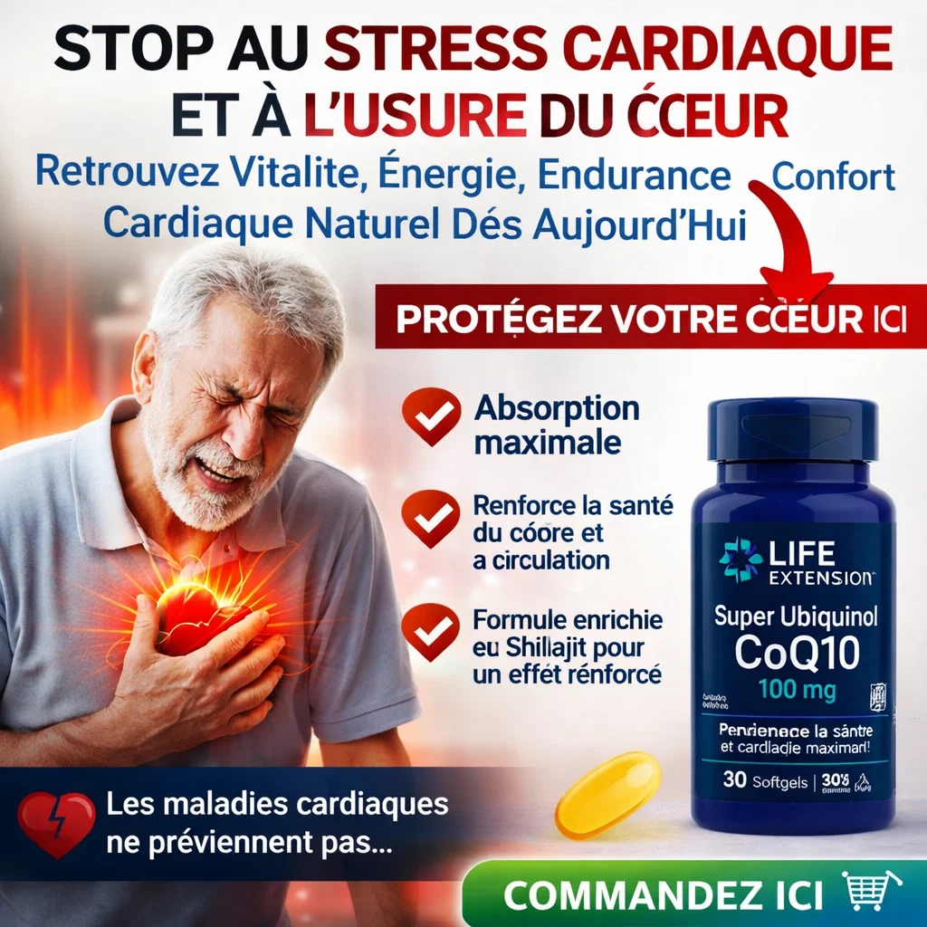 SUPER UBIQUINOL CoQ10 ❤️ STOP AU STRESS CARDIAQUE ET À L’USURE DU CŒUR, Retrouvez Vitalité, Énergie, Endurance et Confort Cardiaque Naturel Dès Aujourd’hui CI