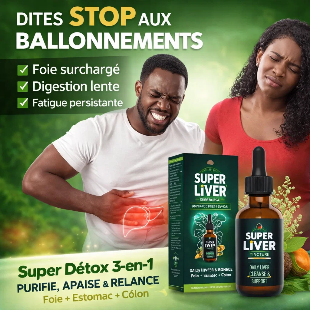 Gouttes Super Détox 3-en-1 ✋ STOP AUX BALLONNEMENTS, Foie surchargé et digestion lente et ventre plus léger et énergie retrouvée naturellement dès aujourd’hui CI