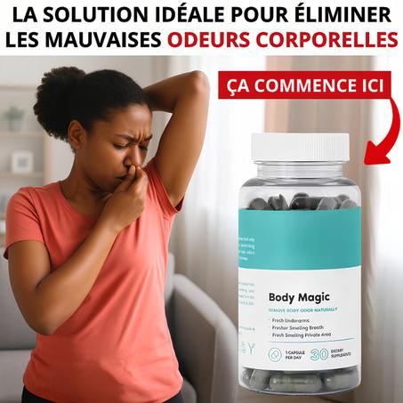 BODY MAGIC Fraîcheur Naturelle & Confiance, Un Complement alimentaire Désodorisant pour mauvaise odeur de bouche CI