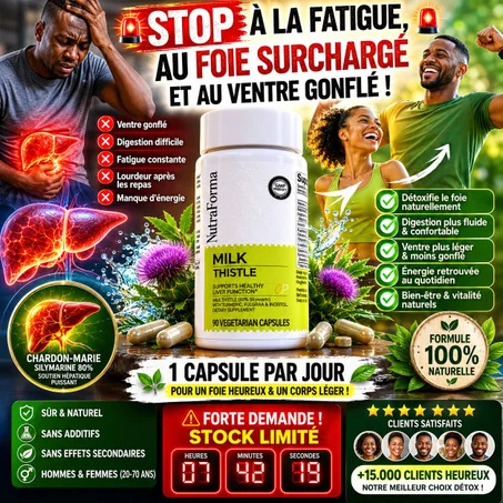 Milk Thistle Detox Capsules 🌿 ✋ STOP À LA FATIGUE, Foie surchargé, digestion lente et ventre gonflé, Énergie retrouvée et corps plus léger naturellement dès aujourd’hui CI