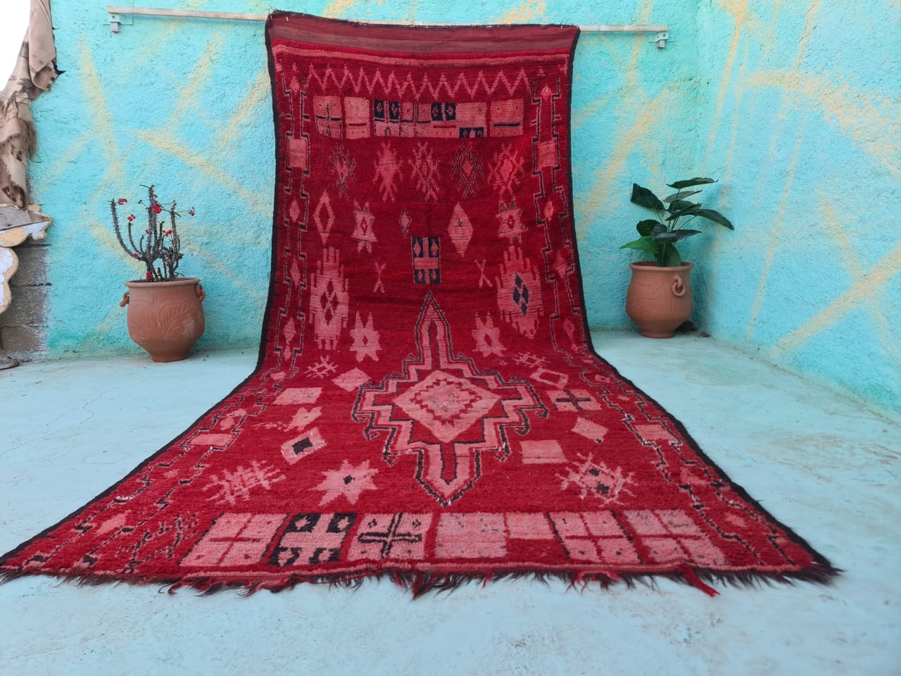 Pink Handmade Wool Moroccan Rug Berber By Atlasirug