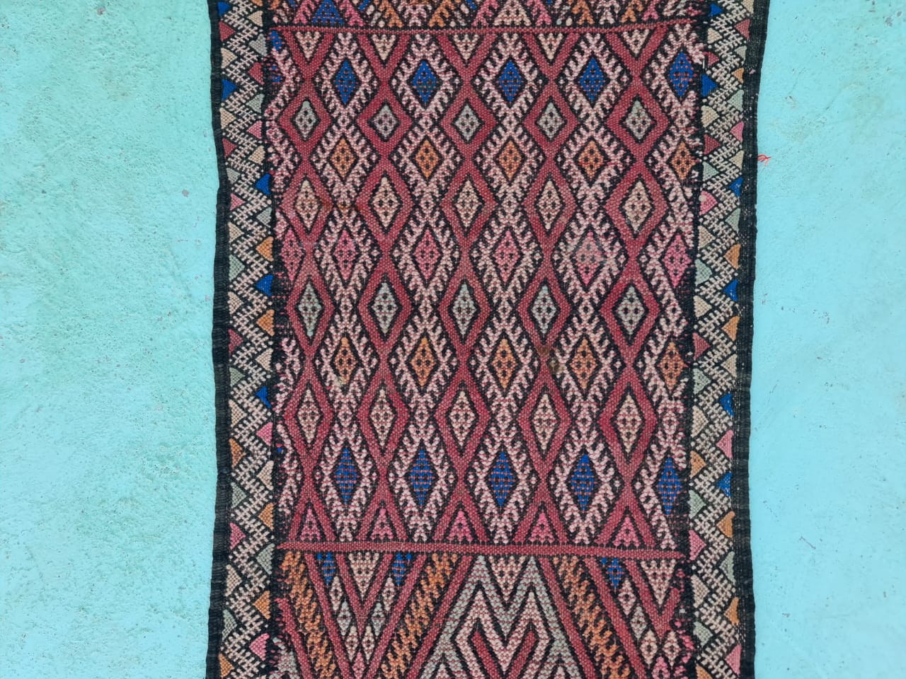 black yellow Handmade Wool Moroccan Rug Berber By Atlasirug