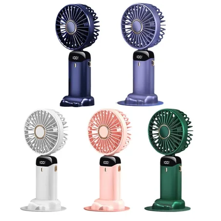 Ventilateur Portable à main électrique, multifonctionnel, pliable, à Double tête, 3000mAh, avec lanière de cou, pour bureau