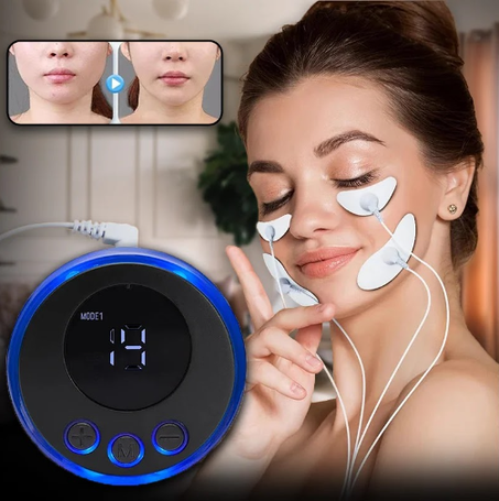 Masseur Facial جهاز شد الوجه الحالي المضاد للتشوه EMS من أوهايو، أداة شد الوجه بالشحن عبر USB للرقبة
