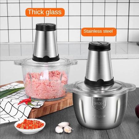 hachoir Cooking Germany 2 in 1 Inox et Glass 2L/هاشوار كهربائية مزدوجة الشفرة ألمانيا 2 لتر