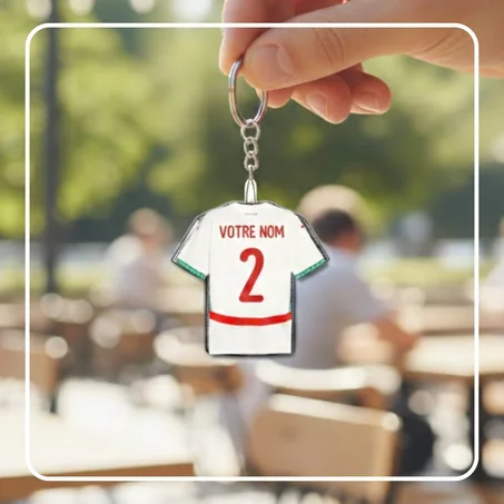 PORTE CLE TENUE MAROC BLANC PERSONNALISE