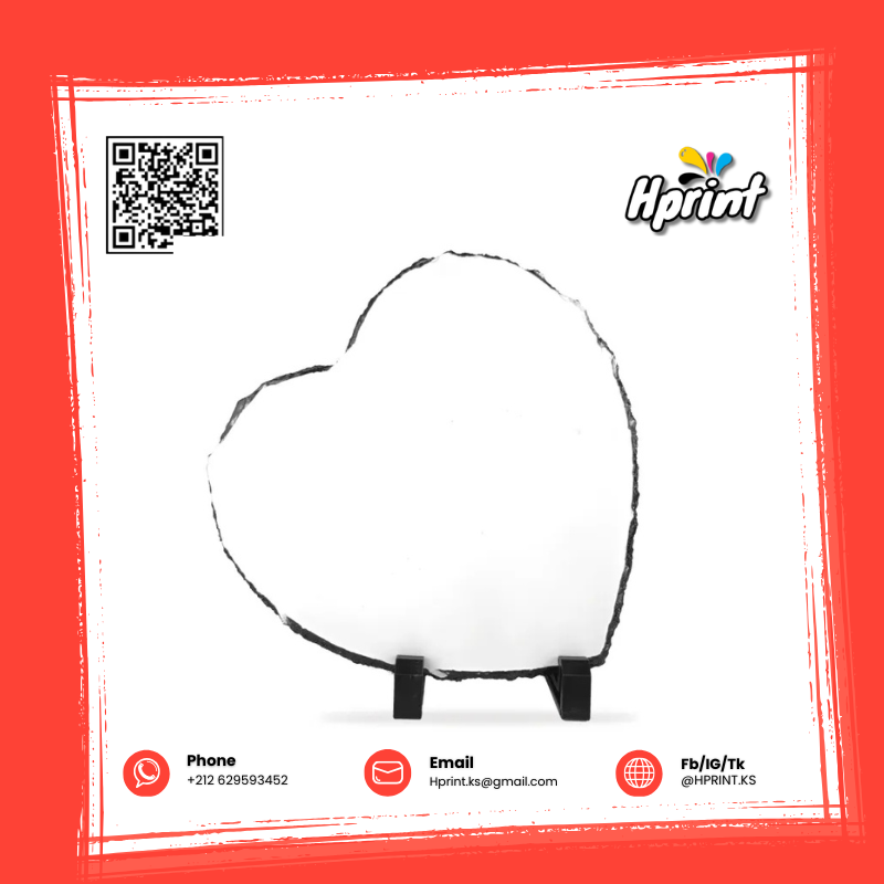 CADRE PHOTO EN ARDOISE COEUR PERSONALISABLE