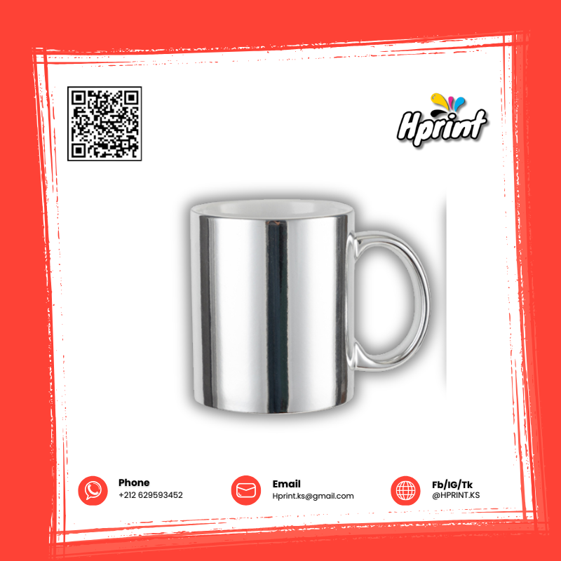 MUG EN CERAMIQUE EFFET METALISE MIROIR