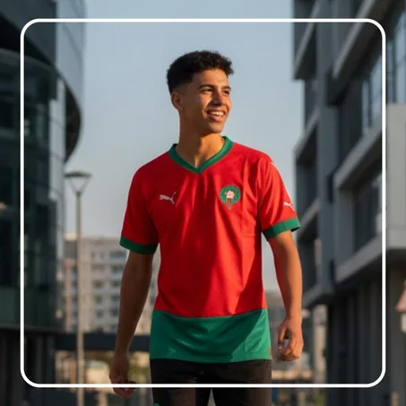 MAILLOT MAROC ROUGE  PERSONALISABLE