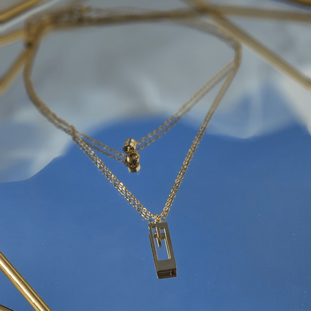 Collier Double Chaîne en acier inoxydable