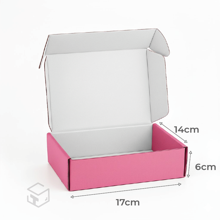 Boite carton pink   17x6x14 cm