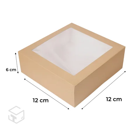 Boite fenêtre Kraft 12x12x6 10Pcs