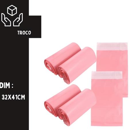 PACK 100 PIECES MAILING BAG IMP ROSE 32x41 CM