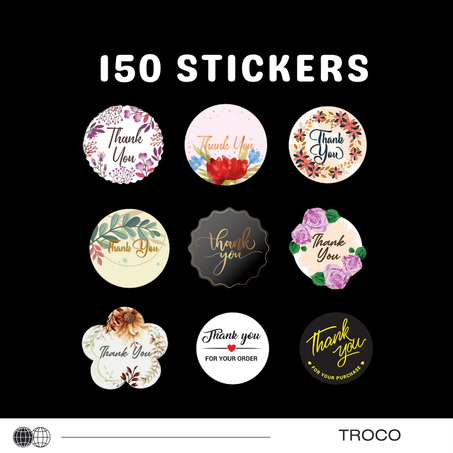 Rouleau 150 STICKERS THANK YOU