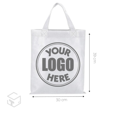 Sac non tissé Blanc à anse 30x39cm  100pcs