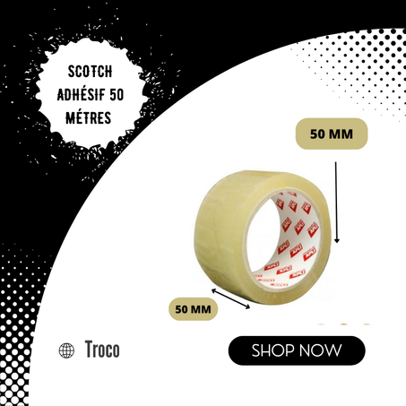 RUBAN ADHESIF TRANSPARENT 50 M