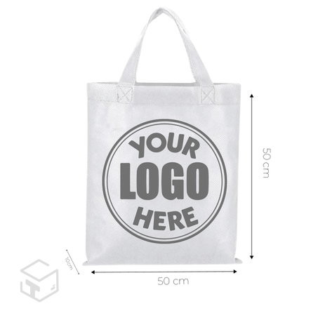 Sac non tissé Blanc à anse 50x50x10cm 100pcs