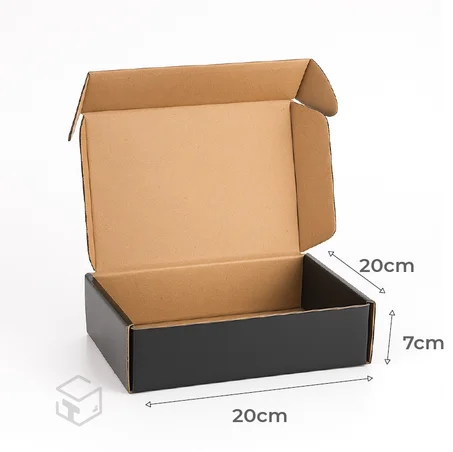 Boite carton renforcé noir  20x7x20 cm