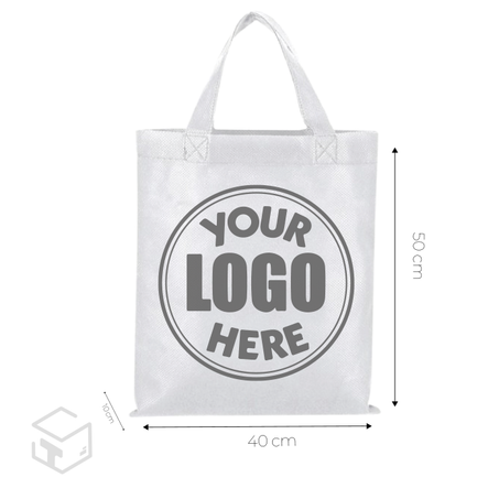 Sac non tissé Blanc à anse 40x50x10cm  100pcs