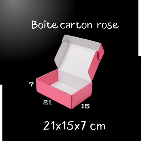 Pack 10 boite carton rose 21x15x7 cm