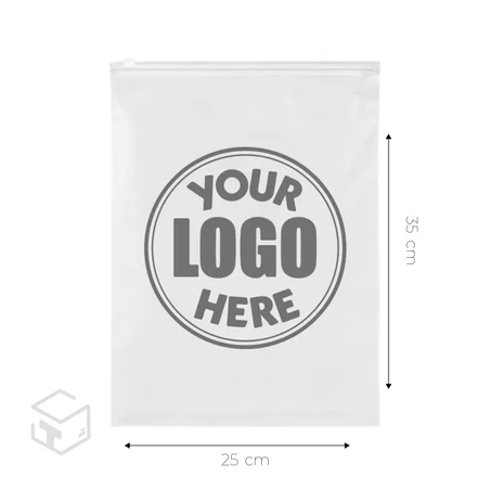 Sachet Zip 35x45 cm avec fermeture par curseur Avec LOGO