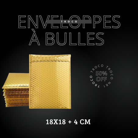 Enveloppes à bulles 18x18 + 4 cm