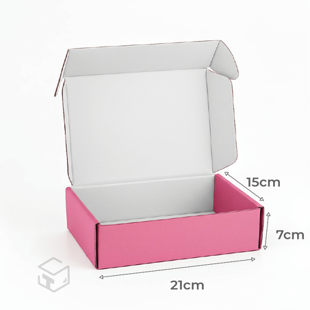 Boite carton pink   21x7x15 cm
