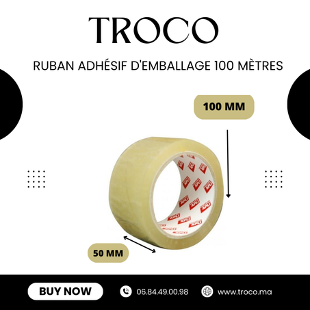 RUBAN ADHESIF TRANSPARENT 100 M