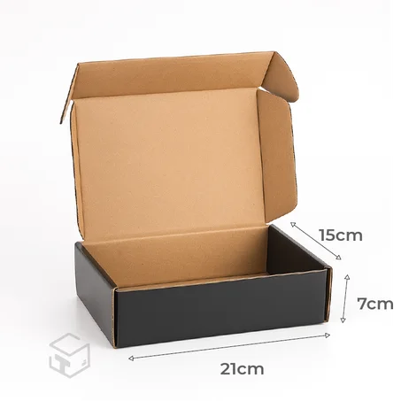 Boite carton renforcé noir  21x7x15 cm