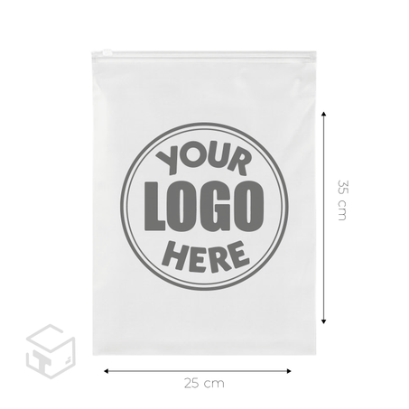 Sachet Zip 25x35 cm avec fermeture par curseur Avec LOGO