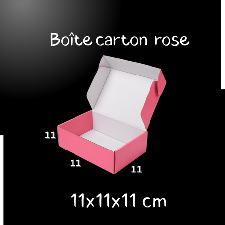 Pack 10 boite carton rose 11x11x11 cm