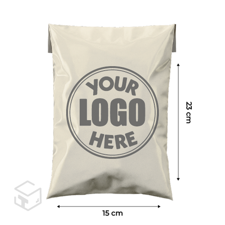 Mailing bag 100 unitès blanc 15X23 CM+4CM + AVEC LOGO
